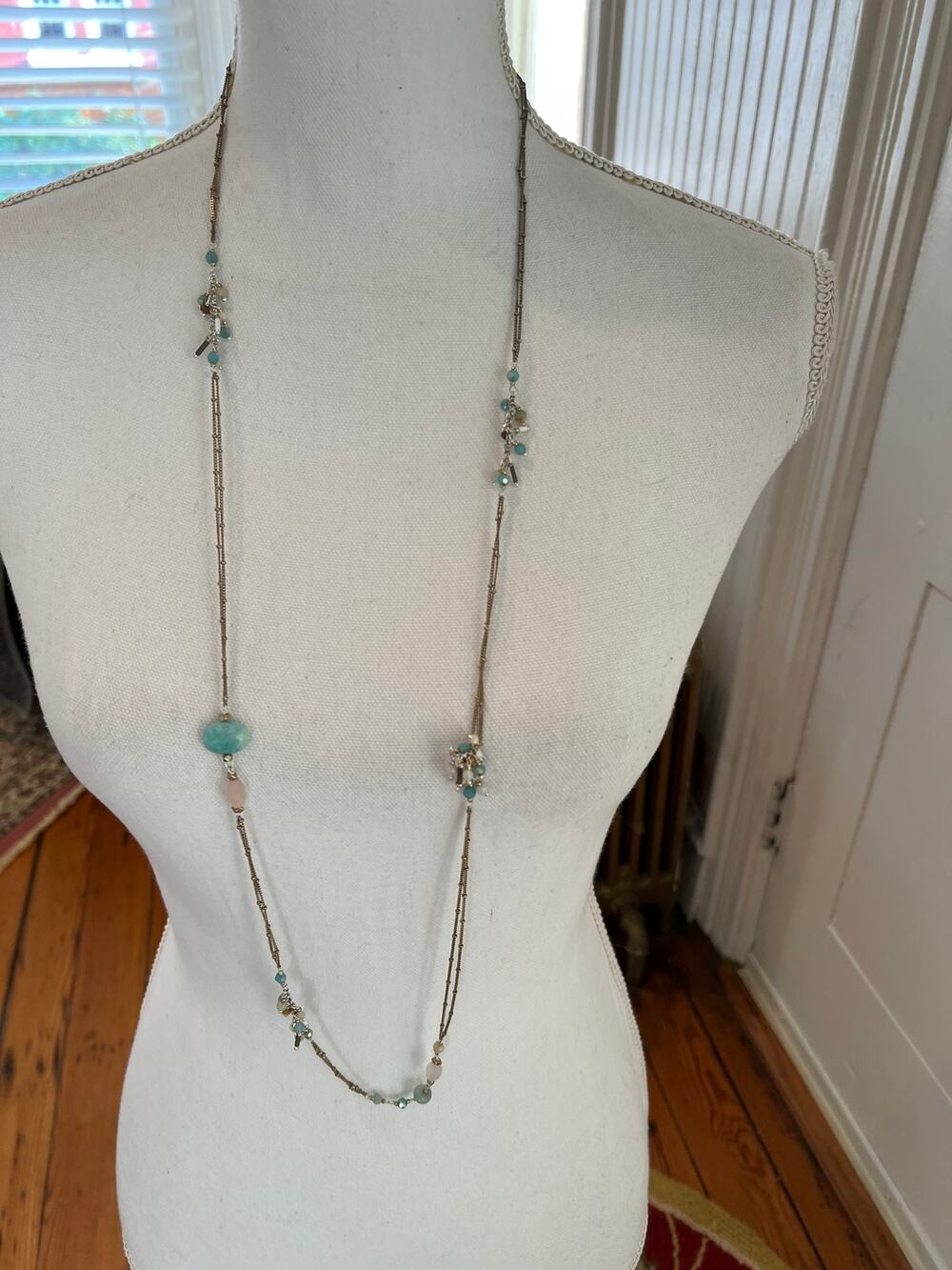 Nakamol Handcrafted Goldtone & Stone Long Layering Necklace